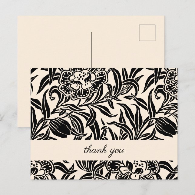 Art Nouveau Vintage Botanical Floral Pattern  Postcard (Front/Back)