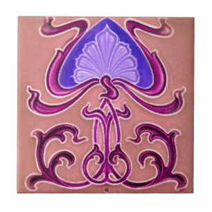 Art Nouveau Vintage Design Feature Tile 2 Sizes