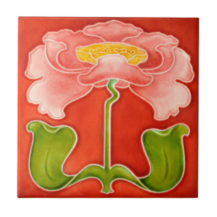 Art Nouveau Vintage Design Feature Tile 2 Sizes
