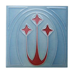 Art Nouveau Vintage Design Feature Tile in 2 Sizes