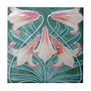 Art Nouveau Vintage Design Feature Tile in 2 Sizes