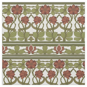 Art Nouveau Vintage Floral Border Frieze Pattern Fabric