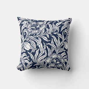 Art Nouveau Vintage Floral Botanical Wood Block Cushion