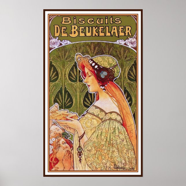 Art Nouveau Vintage Poster: Biscuits Poster (Front)