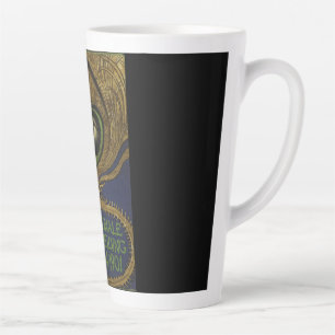 Art nouveau vintage poster eye feather Klingner Latte Mug