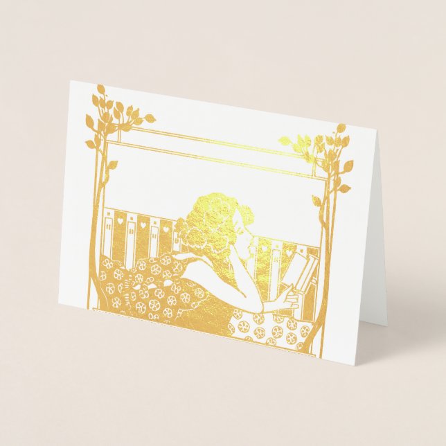 Art Nouveau Vintage reader Foil Card (Front)