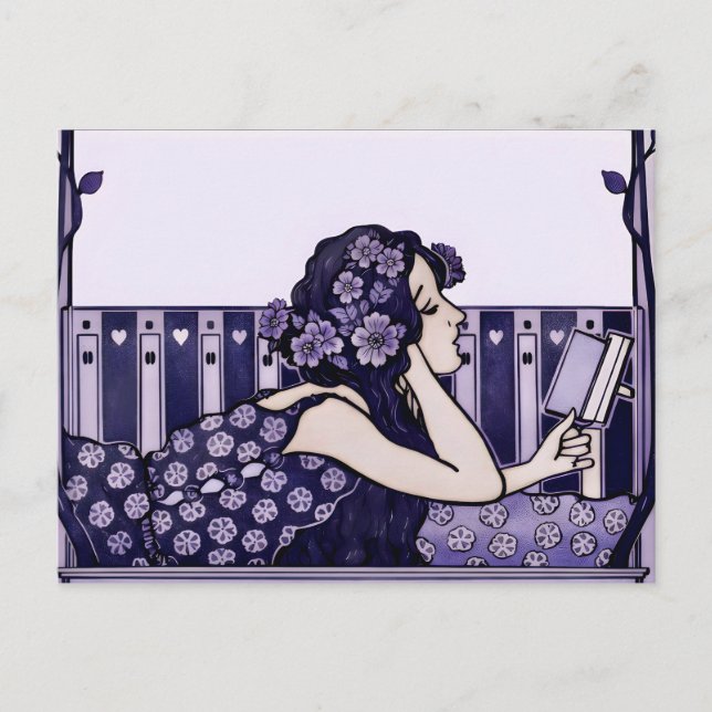 Art Nouveau Vintage reader Postcard (Front)