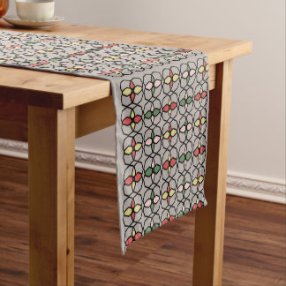 Art Nouveau Vintage Style Gray, green,yellow, Short Table Runner
