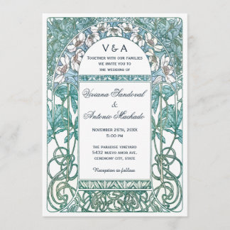 Art Nouveau Vintage Wedding Invitations VI