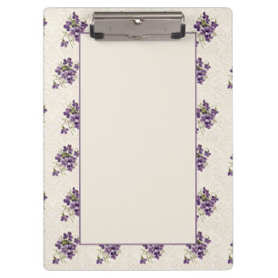 Art Nouveau Violet Floral Pattern Clipboard