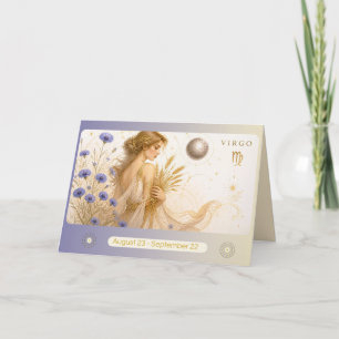Art Nouveau Virgo Zodiac Greeting Card