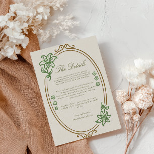 Art Nouveau Wedding Detail Card
