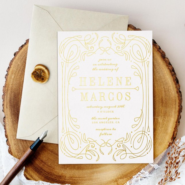 Art Nouveau Wedding Flowing Linework Gold (Creator Uploaded)