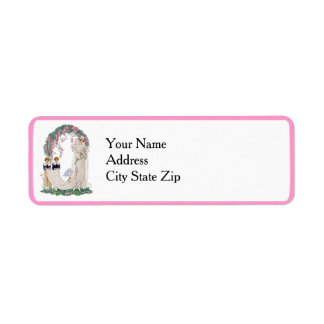Art Nouveau Wedding Illustration – Vintage Bridal  Return Address Label