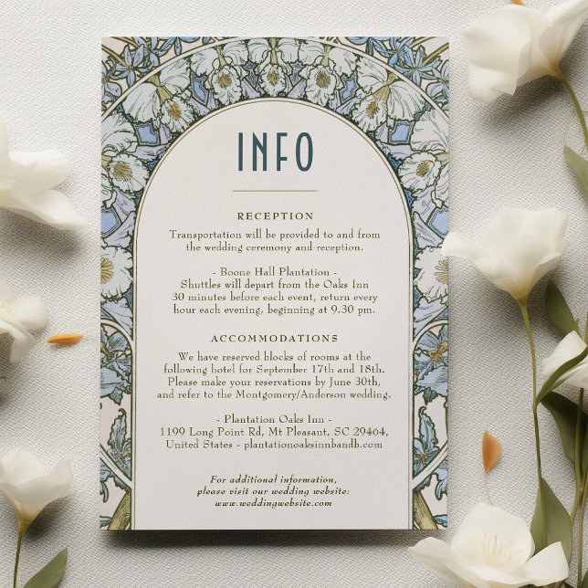Art Nouveau Wedding Information Insert Vintage Invitation (Creator Uploaded)