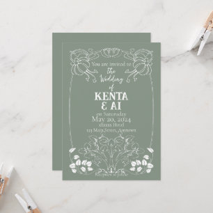 Art Nouveau Wedding Invitation