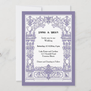 Art Nouveau Wedding Invitation   Vintage Ornate 