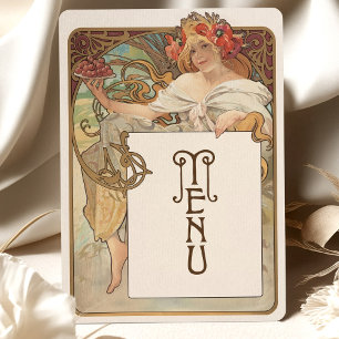 Art Nouveau Wedding Menu Card