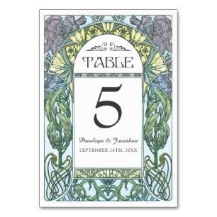 Art Nouveau Wedding Table Cards (Set #1)