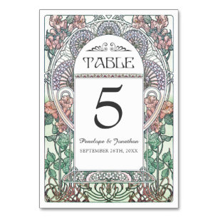 Art Nouveau Wedding Table Cards (Set #3)