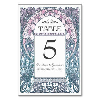 Art Nouveau Wedding Table Cards (Set #8)