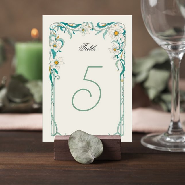 Art Nouveau Wedding Table Number Card (Creator Uploaded)