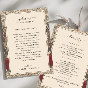Art Nouveau Wedding Welcome Letter &Itinerary Card