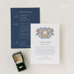 Art Nouveau Wedding Welcome & Weekend Itinerary Program<br><div class="desc">Welcome your guests in style with this Art Nouveau–inspired wedding itinerary and welcome card. Featuring hand-drawn floral details and a classic monogram, the design includes a warm welcome message on the front and a clear weekend schedule for your wedding party on the back. A timeless piece of stationery to set...</div>