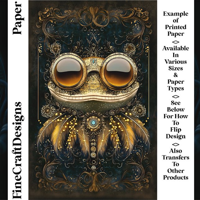 Art Nouveau Whimsical Frog CM9 Scrapbook Paper (Creator Uploaded)