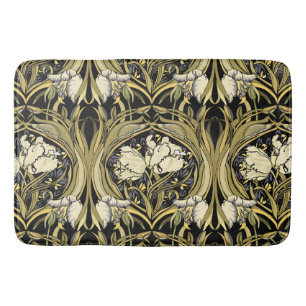 Art Nouveau White Tulips Bath Mat