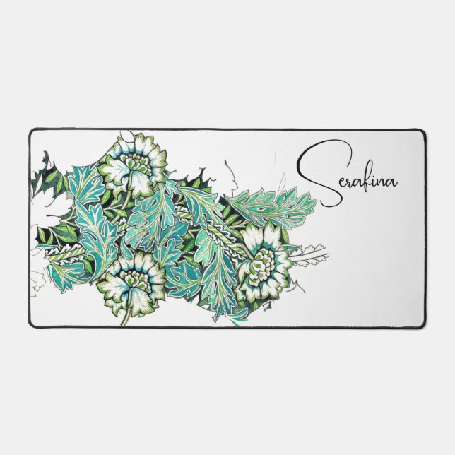 Art nouveau william morris anenome floral  desk mat (Front)
