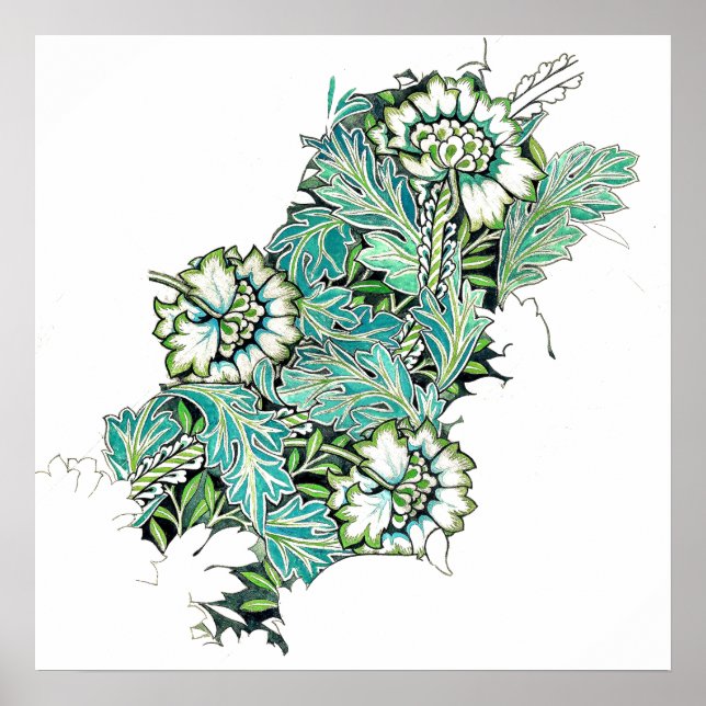 Art nouveau william morris anenome floral  poster (Front)