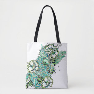 Art nouveau william morris anenome floral  tote bag