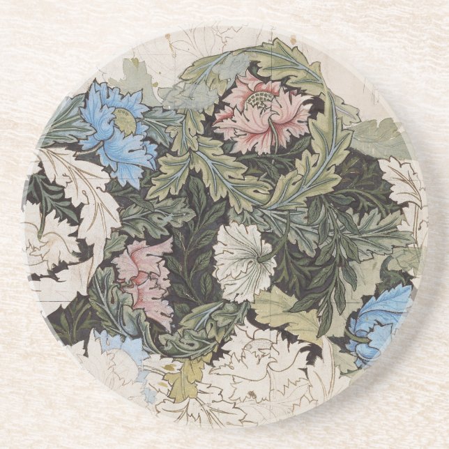 Art nouveau william morris floral pattern sketch   coaster (Front)