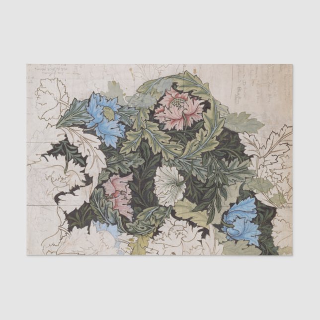 Art nouveau william morris floral pattern sketch tissue paper (Front)