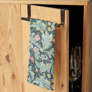 Art nouveau William Morris Leicester Flowers Folia Tea Towel