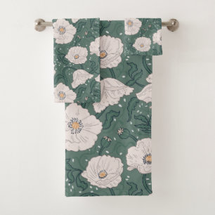 Art Nouveau William-Morris Pattern Bath Towel Set
