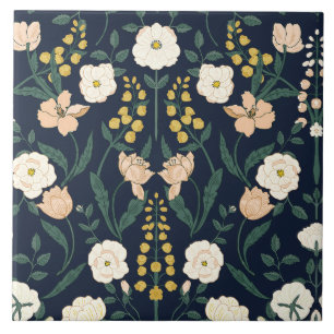 Art Nouveau William-Morris Pattern Ceramic Tile