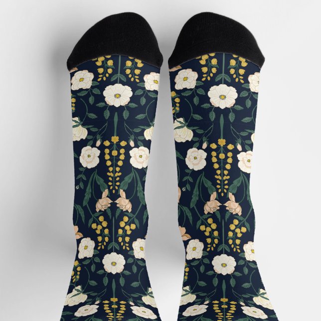 Art Nouveau William-Morris Pattern Socks (Top)