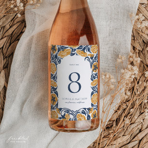 Art Nouveau Wine Bottle Table Number Label