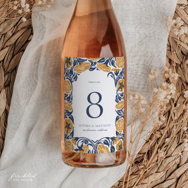 Art Nouveau Wine Bottle Table Number Label (Art Nouveau Wine Bottle Table Number Label)