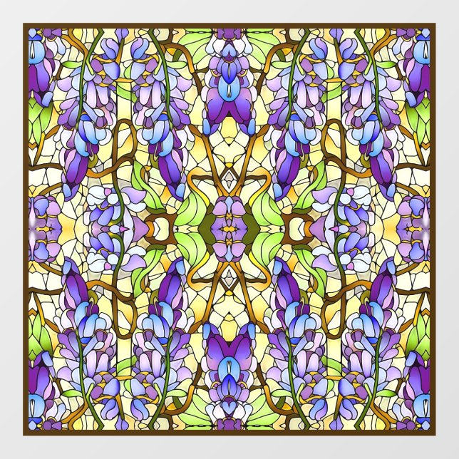 Art Nouveau Wisteria Faux Stained Glass Pattern  (Sheet)