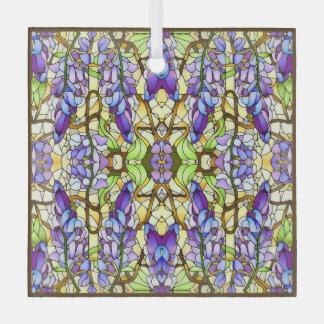 Art Nouveau Wisteria Faux Stained Glass Pattern Tree Decoration