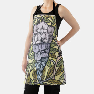 Art nouveau wisteria flower pattern apron