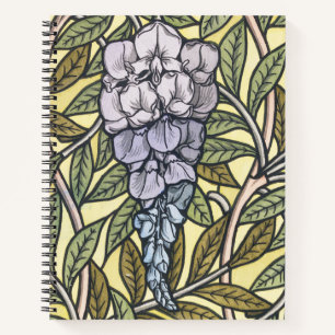 Art nouveau wisteria flower pattern   notebook