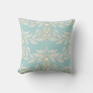 Art Nouveau wisteria pattern soft turquoise Cushion