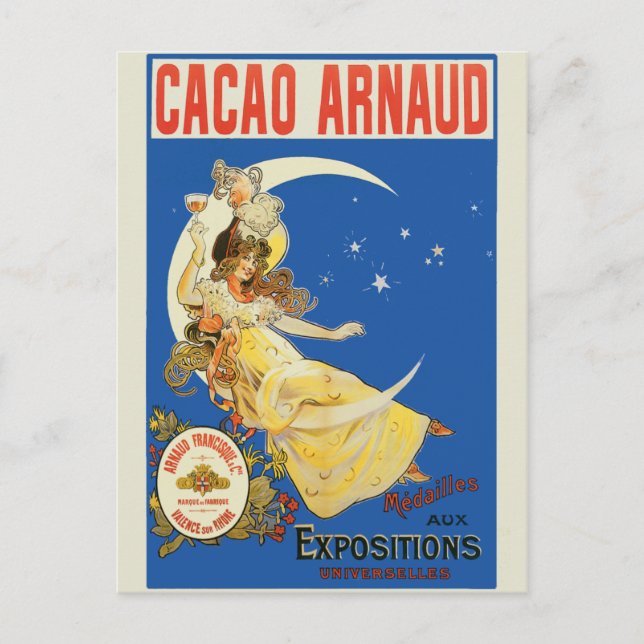 Art Nouveau Woman and Champagne Postcard (Front)