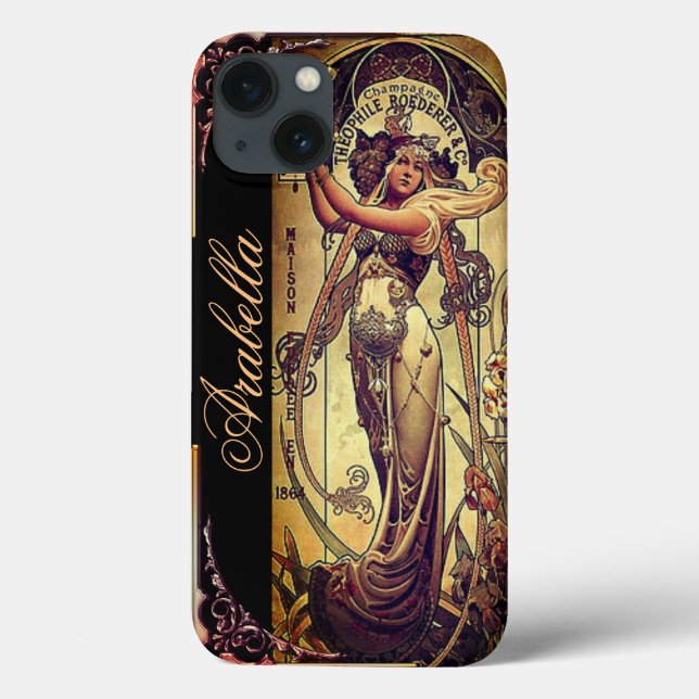 Art nouveau woman elegant advertisement Case-Mate iPhone case (Back)