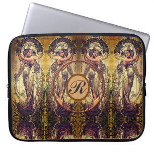 Art nouveau woman elegant advertisement laptop sleeve