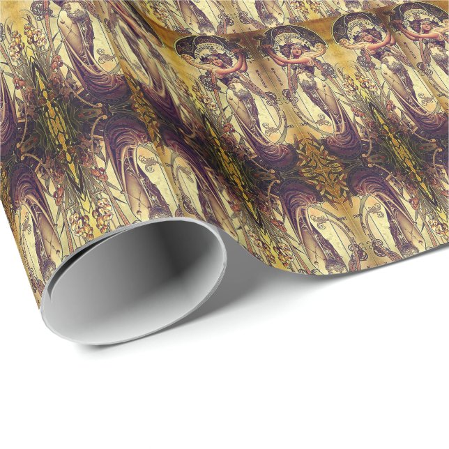 Art nouveau woman elegant Hingre advertisement Wrapping Paper (Roll Corner)